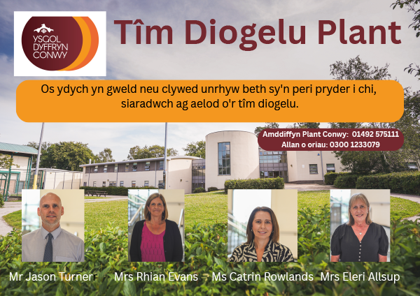 Poster Tim Diogelu Plant Ysgol Dyffryn Conwy